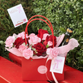 CARTERA ROSAS Y CLAVELES +LICOR