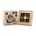 CAJA MADERA 9 BOMBONES 90GRS