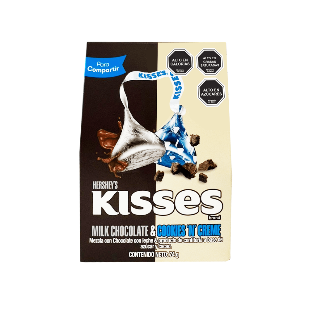 KISSES MILK CHOCOLATE  & COOKIES CREME 74 GR