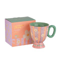 TAZA CERÁMICA 450 ML JOYEE DAISY FLOWERS PINK