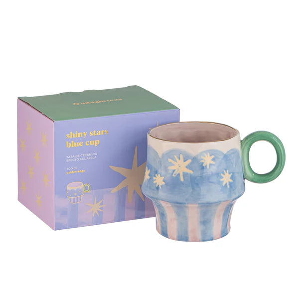TAZA CERÁMICA 500 ML JOYEE SHINY STARS BLUE