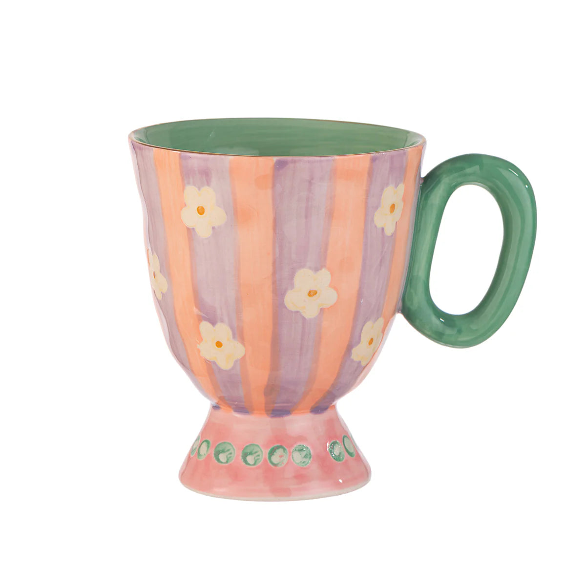 TAZA CERÁMICA 450 ML JOYEE DAISY FLOWERS PINK