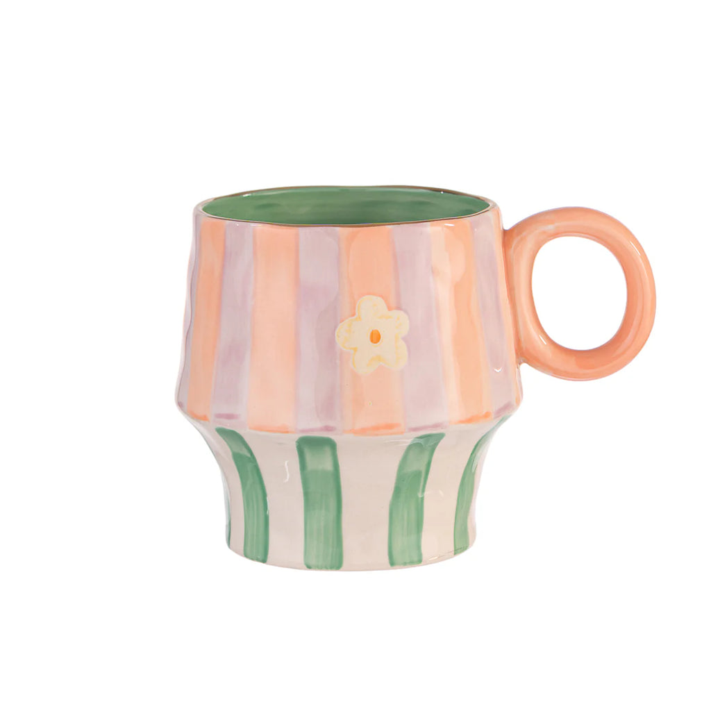 TAZA CERÁMICA 500 ML JOYEE DAISY FLOWERS PINK