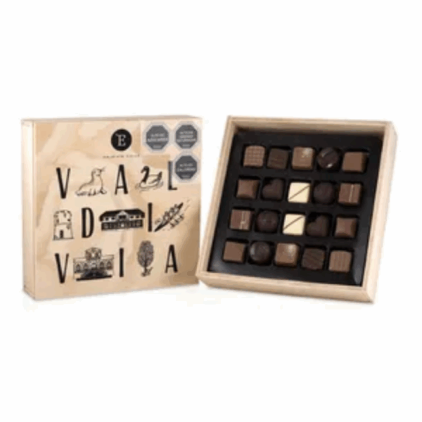 CAJA MADERA 20 BOMBONES 193GRS