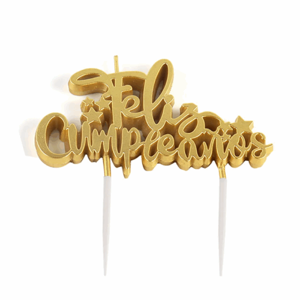 VELA CUMPLEAÑOS DORADA