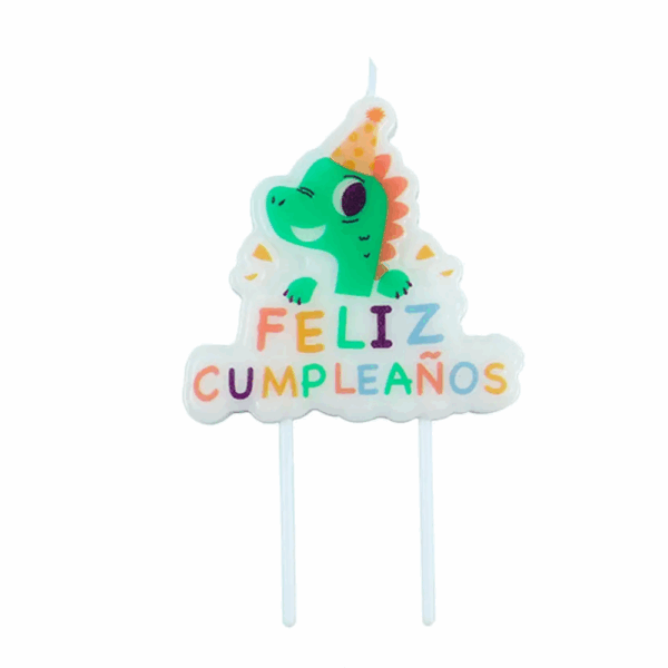 VELA DINOSAURIO FELIZ CUMPLEAÑOS