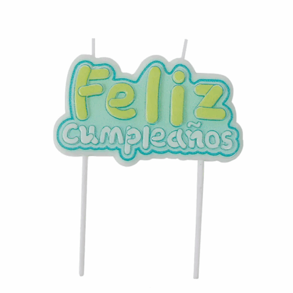 VELA FELIZ CUMPLEAÑOS AZUL