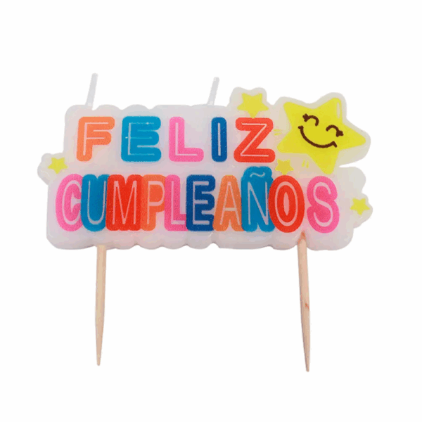 VELA FELIZ CUMPLEAÑOS CARA SONRIENTE