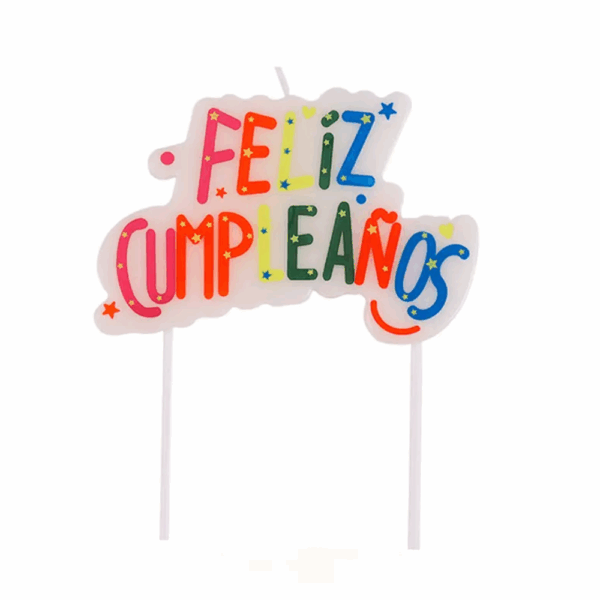 VELA FELIZ CUMPLEAÑOS MULTICOLOR
