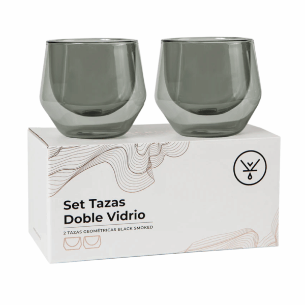 SET 2 TAZAS GEOMETRIC SMOKE 250 ML