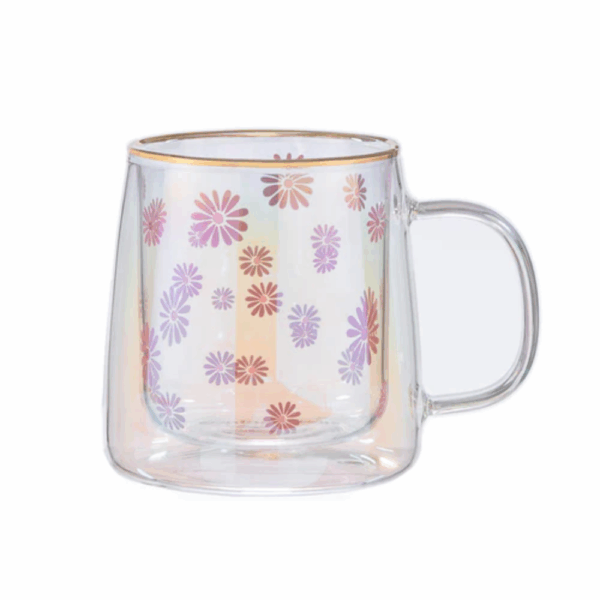 TAZA PINK FLOWERS IRIDESCENT 250ML