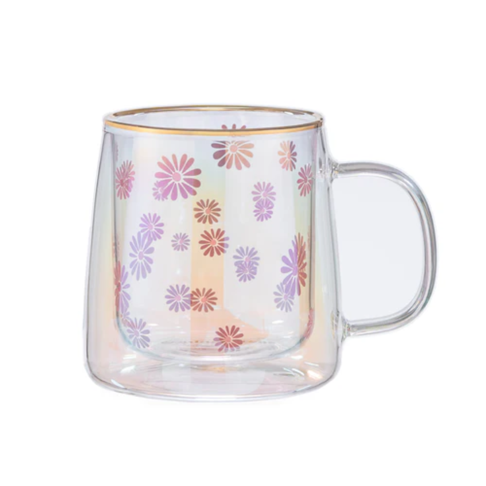 6 TAZA PINK FLOWERS IRIDESCENT 250ML - Imagen 1