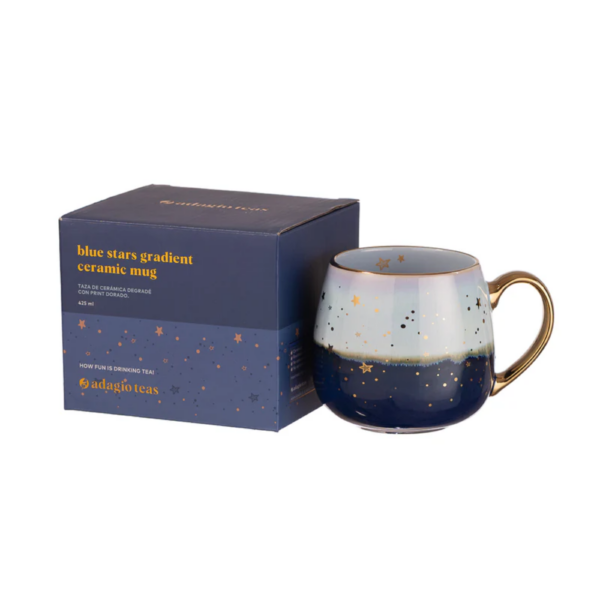 TAZA CERAMICA AZUL STARS 425ML