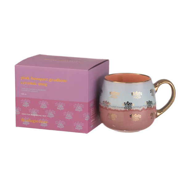 TAZA CERAMICA PINK BOUQUET 425ML